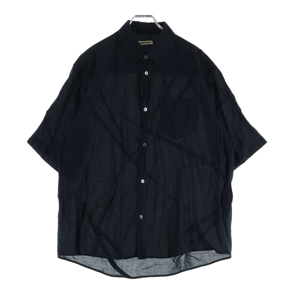 UNDERCOVER(アンダーカバー) 24SS ランダムダーツ コットンビエラ 半袖シャツ ブラック UP1D4411-2
