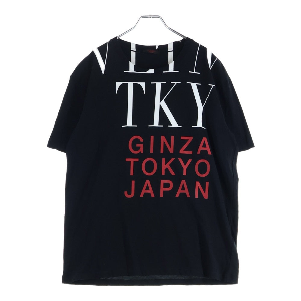 VALENTINO(ヴァレンティノ) 19AW GINZA TOKYO JAPAN 銀座シックス限定 ロゴプリント クルーネック 半袖Tシャツ カットソー ブラック SV3MG02E5A2