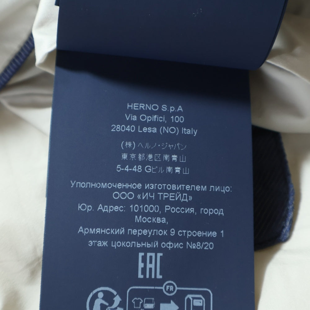 HERNO(ヘルノ) 24SS カシミヤ シルク 切替 ナイロン ダウンジャケット ホワイト PI0017UNW-12456-9402
