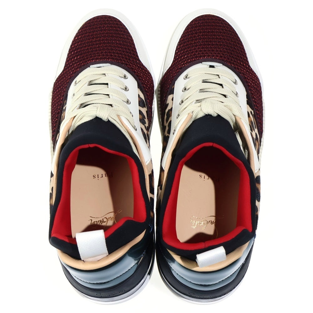 CHRISTIAN LOUBOUTIN(クリスチャンルブタン) オーレリアン レオパード ハラコレザー メッシュ ローカットスニーカー マルチ