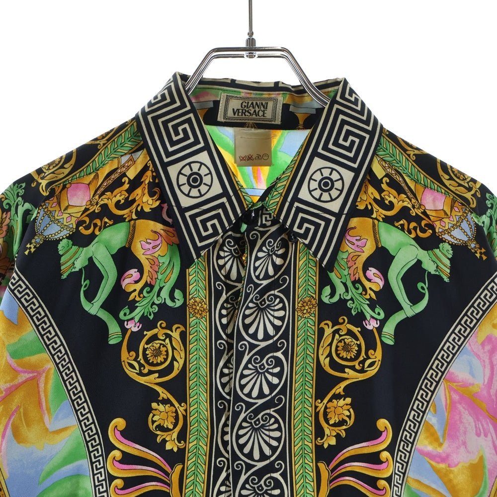 GIANNI VERSACE(ジャンニ ヴェルサーチ) 総柄 シルク 長袖シャツ マルチ