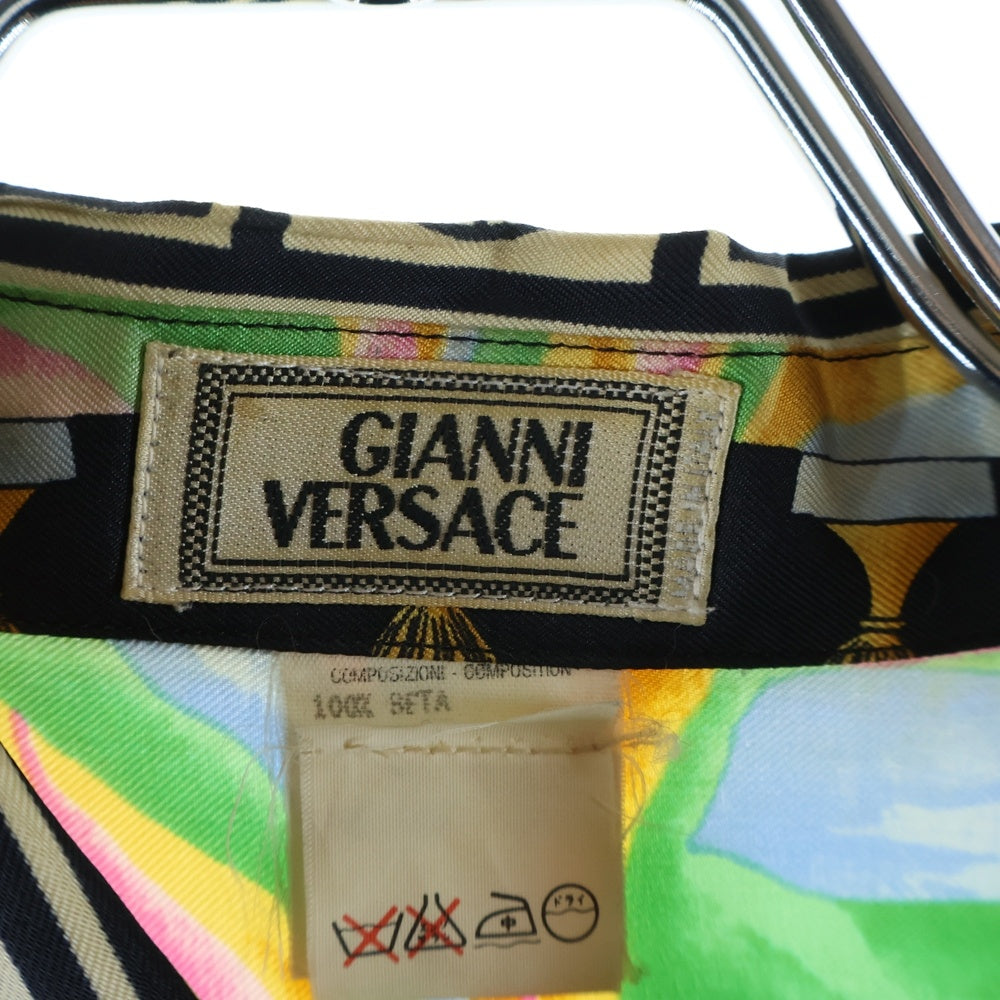 GIANNI VERSACE(ジャンニ ヴェルサーチ) 総柄 シルク 長袖シャツ マルチ