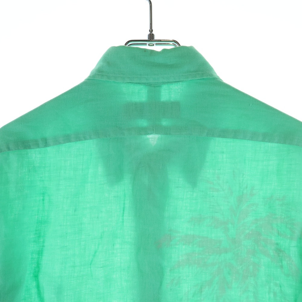 RALPH LAUREN(ラルフローレン) Classic Fit Palm Print Linen B.D. Shirts クラシックフィット パームツリー リネン ボタンダウン 長袖シャツ グリーン