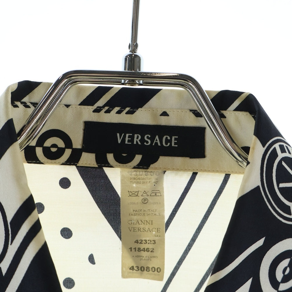 VERSACE(ヴェルサーチ) 総柄 ドレスシャツ 長袖シャツ ホワイト