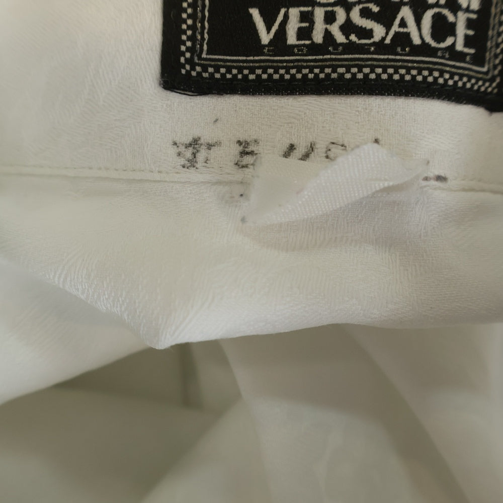 GIANNI VERSACE(ジャンニ ヴェルサーチ) 隠しボタンダウン 比翼ボタン 長袖シャツ ホワイト