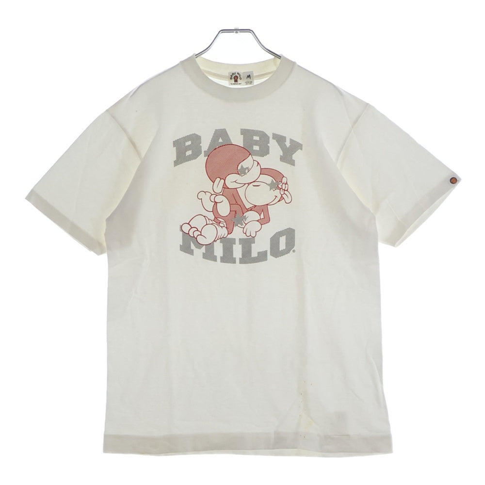 A BATHING APE(アベイシングエイプ) 00s OLD 初期タグ BABY MILO ムック本限定 フロントプリント 半袖Tシャツ ホワイト