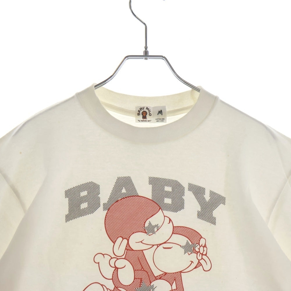 A BATHING APE(アベイシングエイプ) 00s OLD 初期タグ BABY MILO ムック本限定 フロントプリント 半袖Tシャツ ホワイト