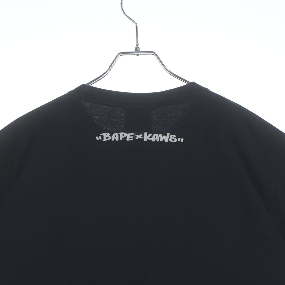 A BATHING APE(アベイシングエイプ) OLD 初期タグ ×KAWS カウズ ロゴプリント 半袖Tシャツ ブラック