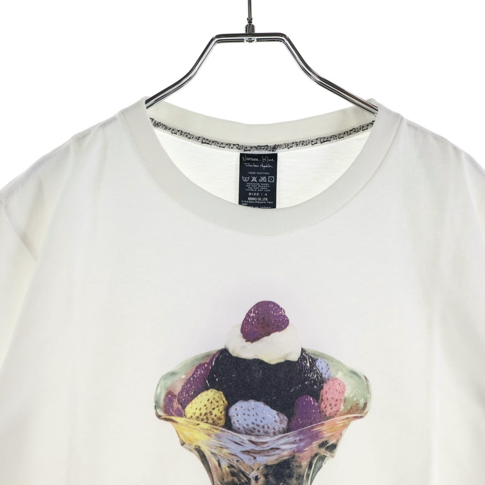 NUMBER (N)INE(ナンバーナイン) 09AW × EYESCREAM LAST SAY GOOD BYE TEE パフェプリント 半袖Tシャツ ホワイト