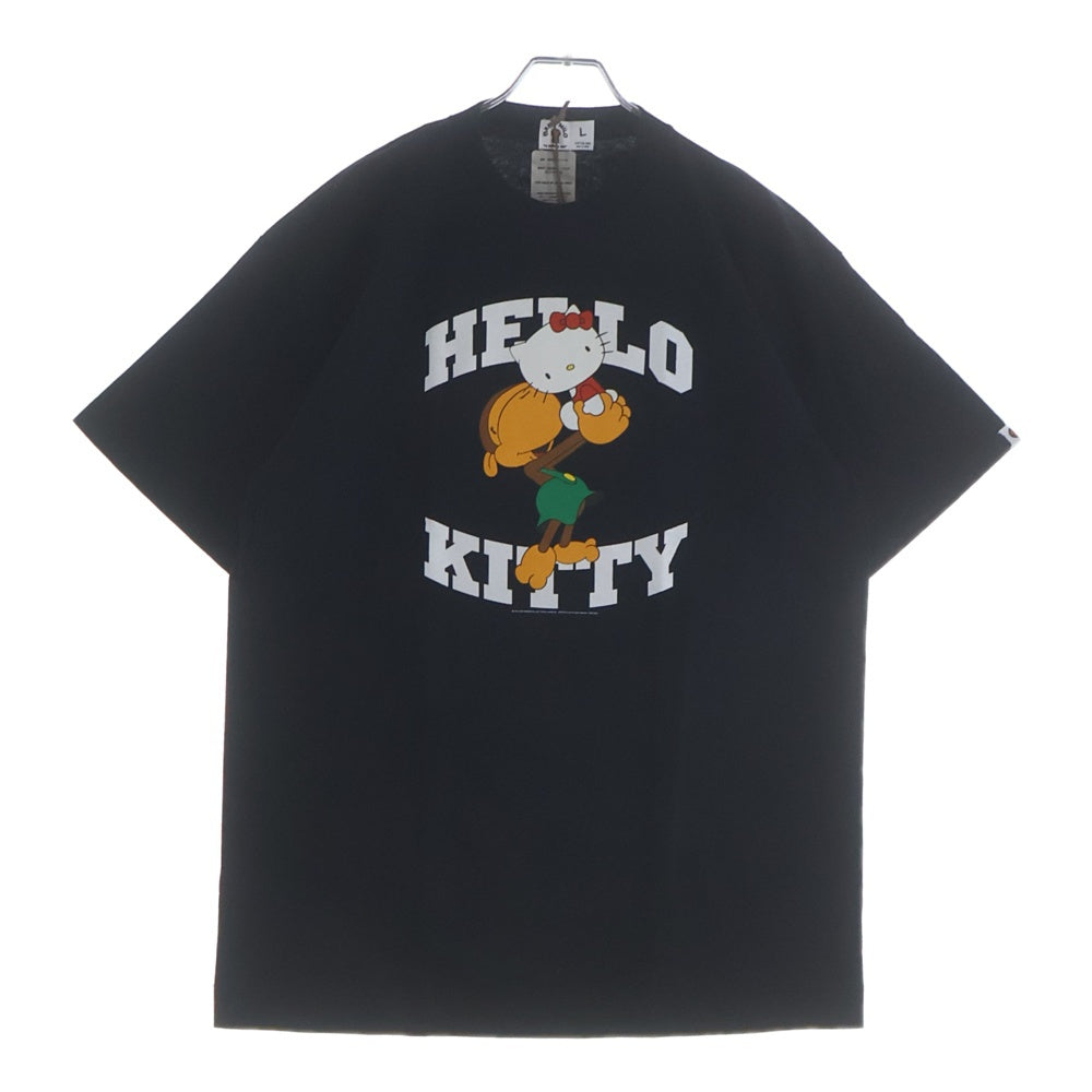 A BATHING APE(アベイシングエイプ) ×HELLO KITTY BABYMILO ハローキティ ベビーマイロ コラボ プリント半袖Tシャツ ブラック
