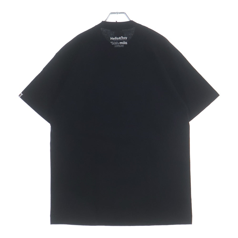 A BATHING APE(アベイシングエイプ) ×HELLO KITTY BABYMILO ハローキティ ベビーマイロ コラボ プリント半袖Tシャツ ブラック
