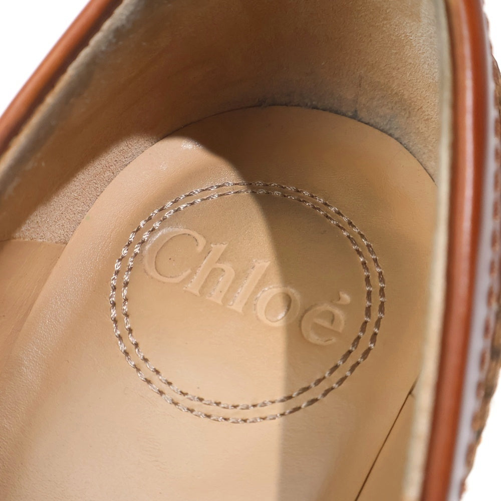 Chloe(クロエ) ウィングチップ デザイン ハイヒール レザーシューズ レディース ブラウン