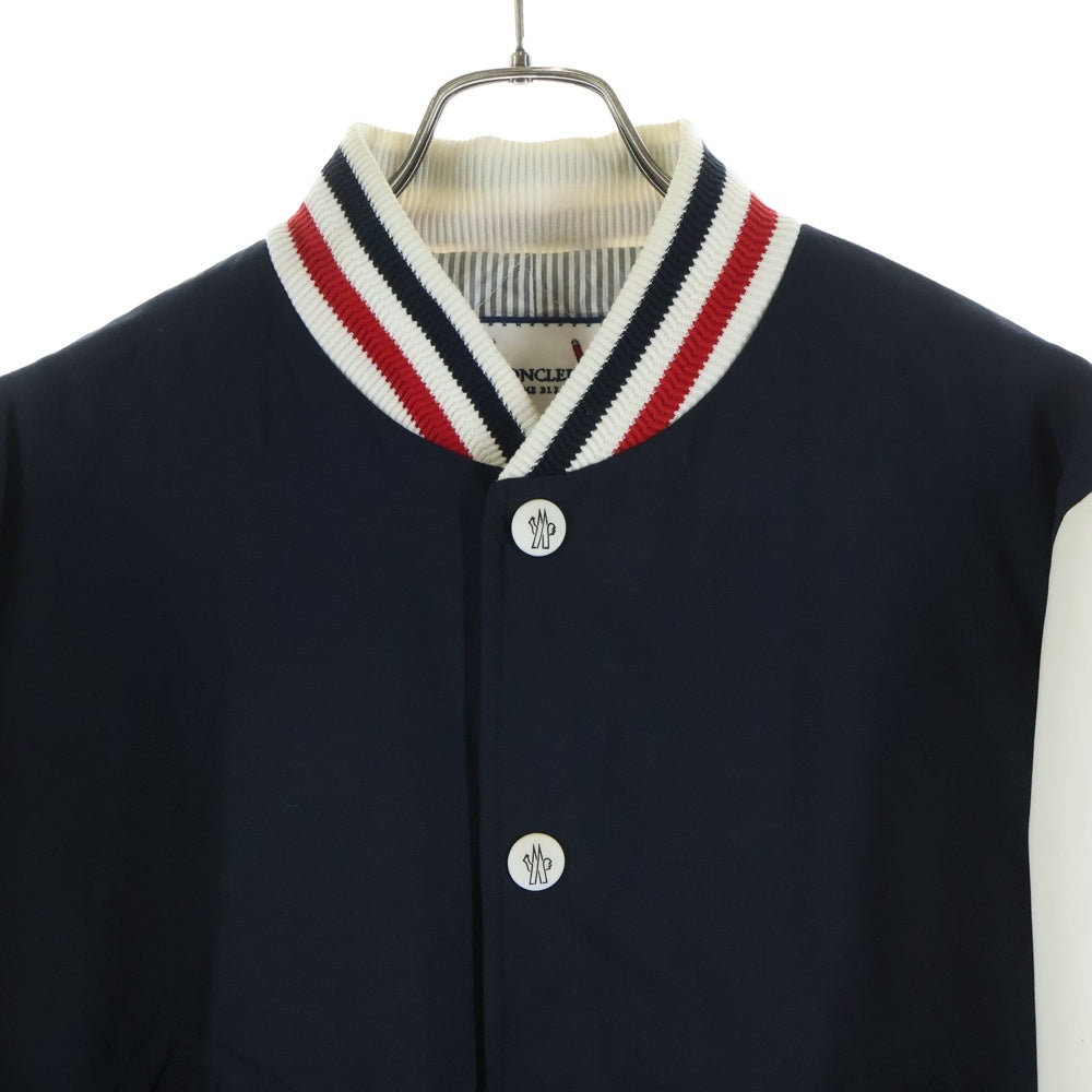 MONCLER GAMMEBLEU(モンクレールガムブルー) 16SS レザー ダウンジャケット スタジャン ブルゾン ネイビー/ホワイト D13914036080 10212