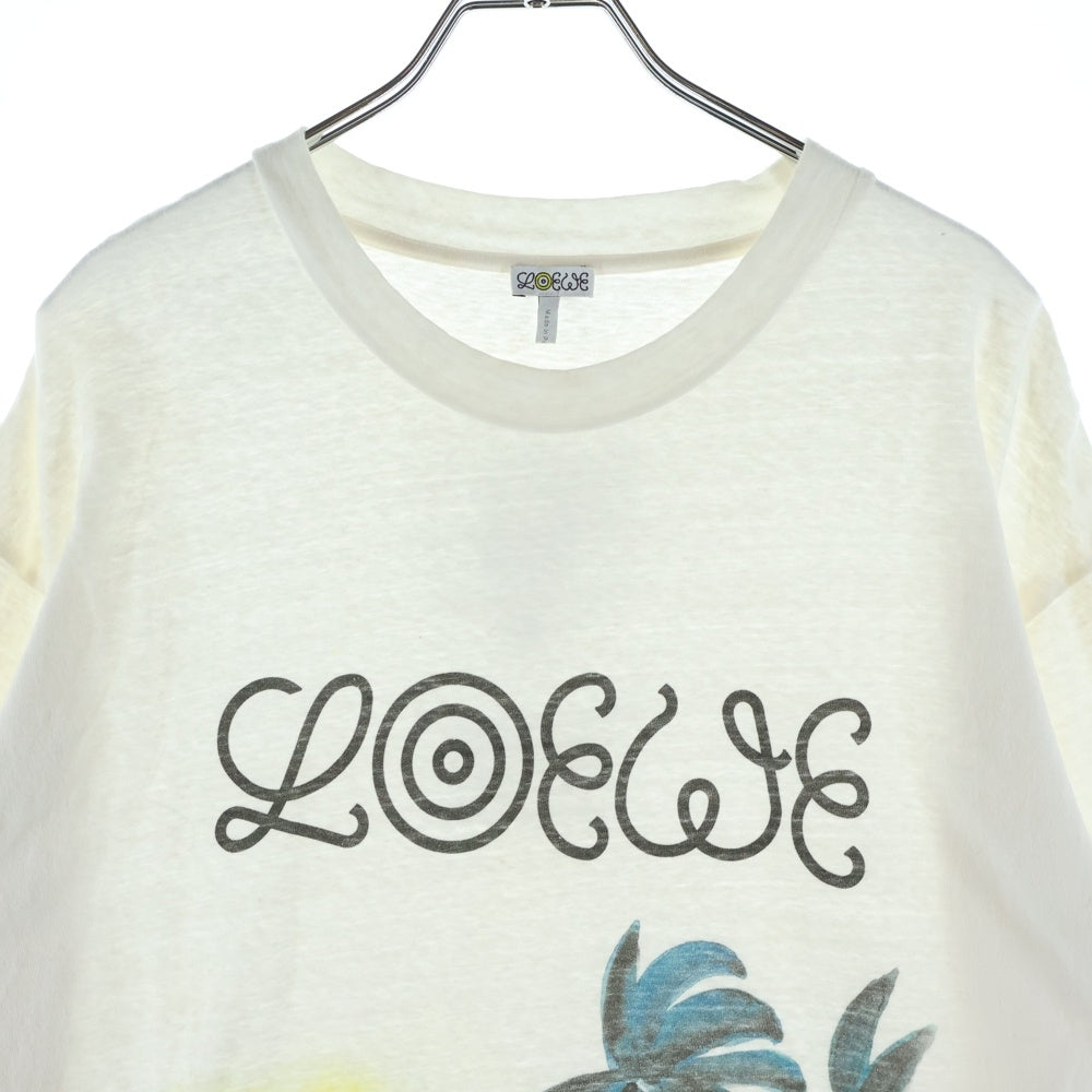 LOEWE(ロエベ) ウォーター カラープリント クルーネック 半袖Tシャツ カットソー ホワイト H6299982PC