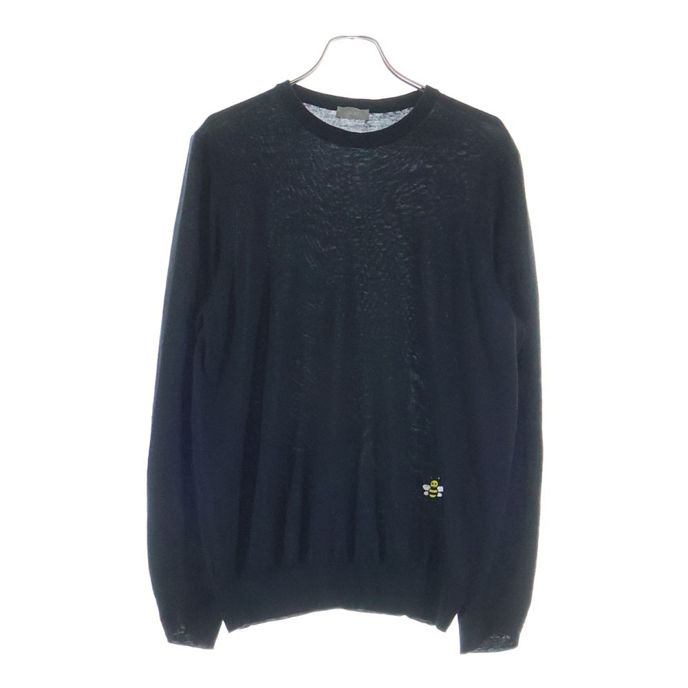 DIOR(ディオール) 19AW ×KAWS BEE刺繍 クルーネック 長袖ニット セーター ブラック 933M642BT968