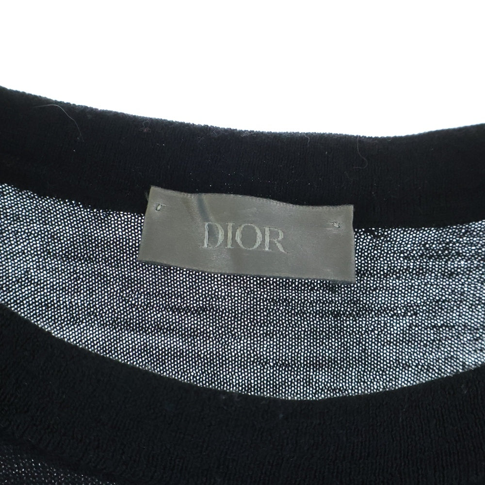 DIOR(ディオール) 19AW ×KAWS BEE刺繍 クルーネック 長袖ニット セーター ブラック 933M642BT968