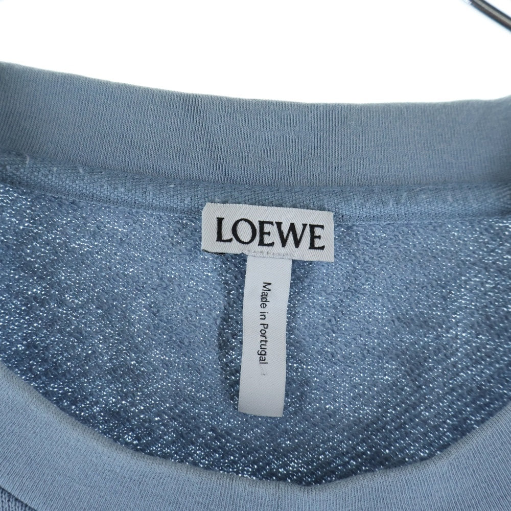 LOEWE(ロエベ) フロントプリント クルーネック 長袖スウェットトレーナー カットソー ブルー H6289400CR