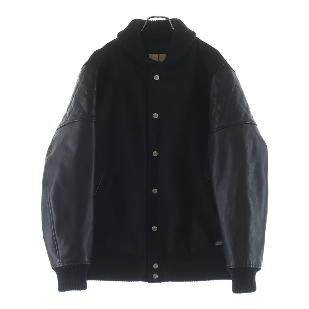 THE CRIMIE(ザ クライミー) WESTERN AWARD JACKET ウェスタンアワード カウレザー ウールジャケット レザースタジャン バーシティジャケット ブラック