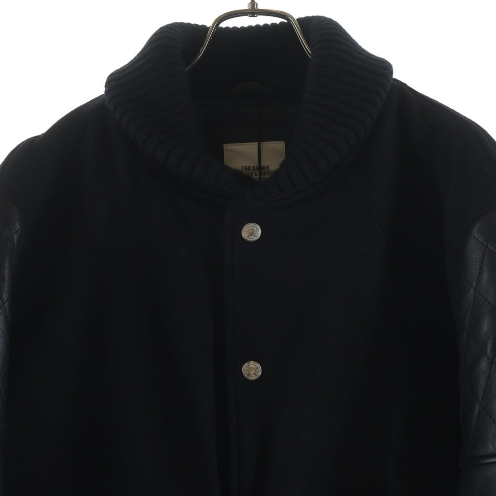 THE CRIMIE(ザ クライミー) WESTERN AWARD JACKET ウェスタンアワード カウレザー ウールジャケット レザースタジャン バーシティジャケット ブラック
