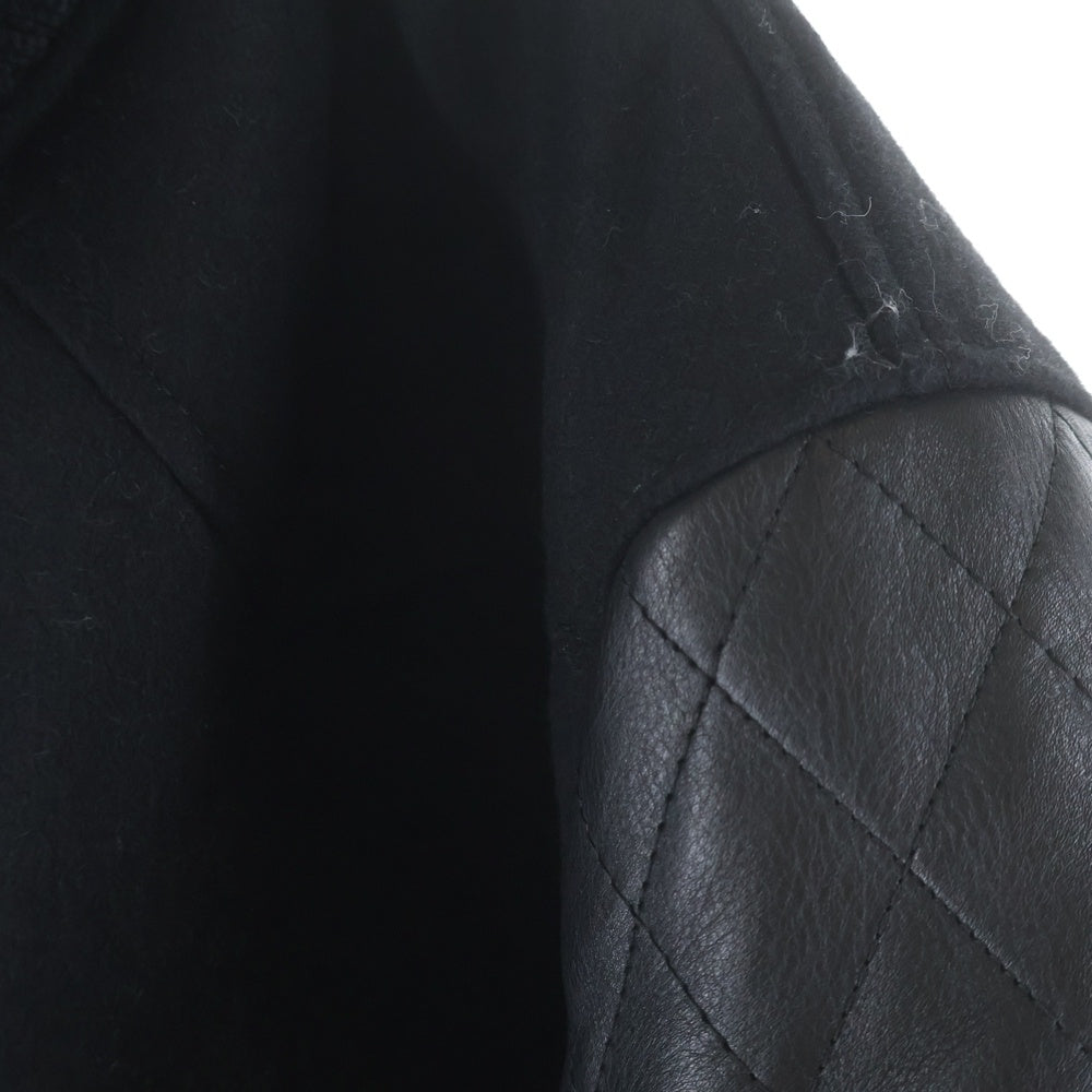 THE CRIMIE(ザ クライミー) WESTERN AWARD JACKET ウェスタンアワード カウレザー ウールジャケット レザースタジャン バーシティジャケット ブラック