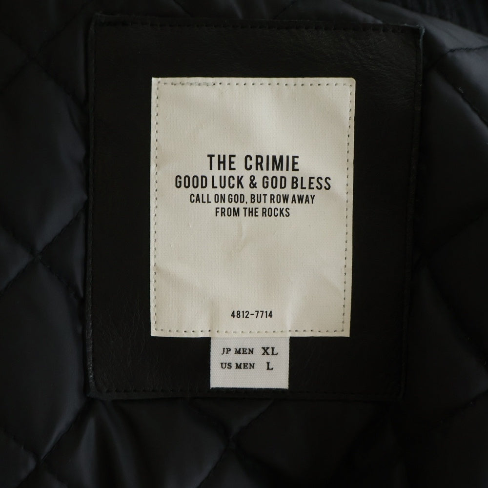 THE CRIMIE(ザ クライミー) WESTERN AWARD JACKET ウェスタンアワード カウレザー ウールジャケット レザースタジャン バーシティジャケット ブラック