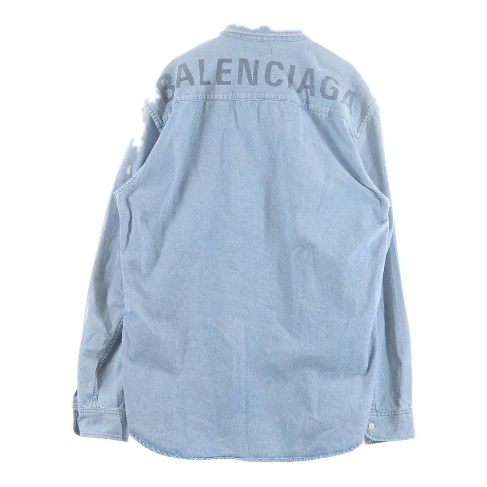 BALENCIAGA(バレンシアガ) 19SS BACK LOGO DENIM SHIRT バックロゴオーバーサイズデニムシャツ ライトブルー 557578 TYE24