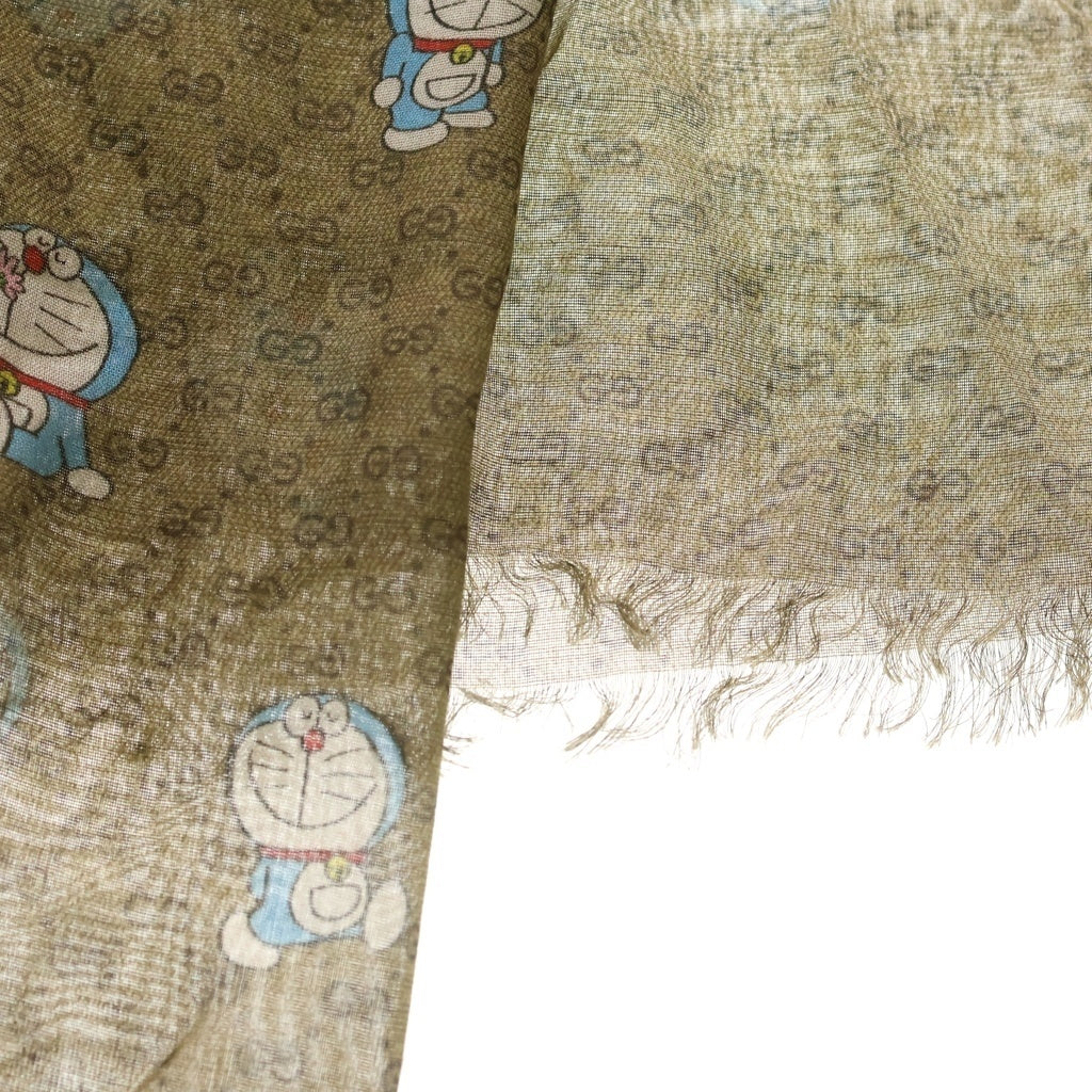 GUCCI(グッチ) ×ドラえもん GGスプリーム シルク ショール ストール ブラウン 654639 4GAAT レディース