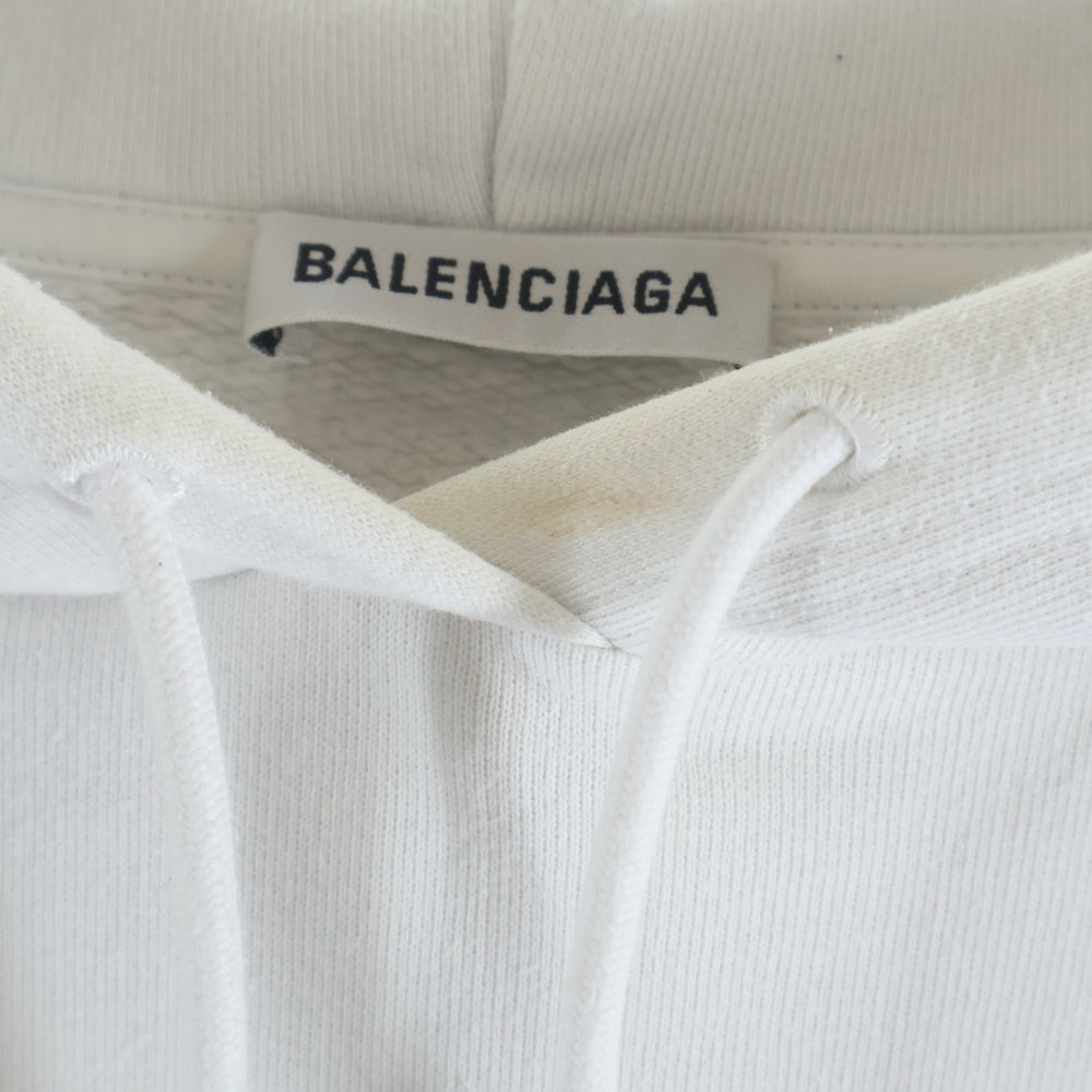 BALENCIAGA(バレンシアガ) 19AW PARIS パリス スウェットプルオーバーパーカー ホワイト 578135