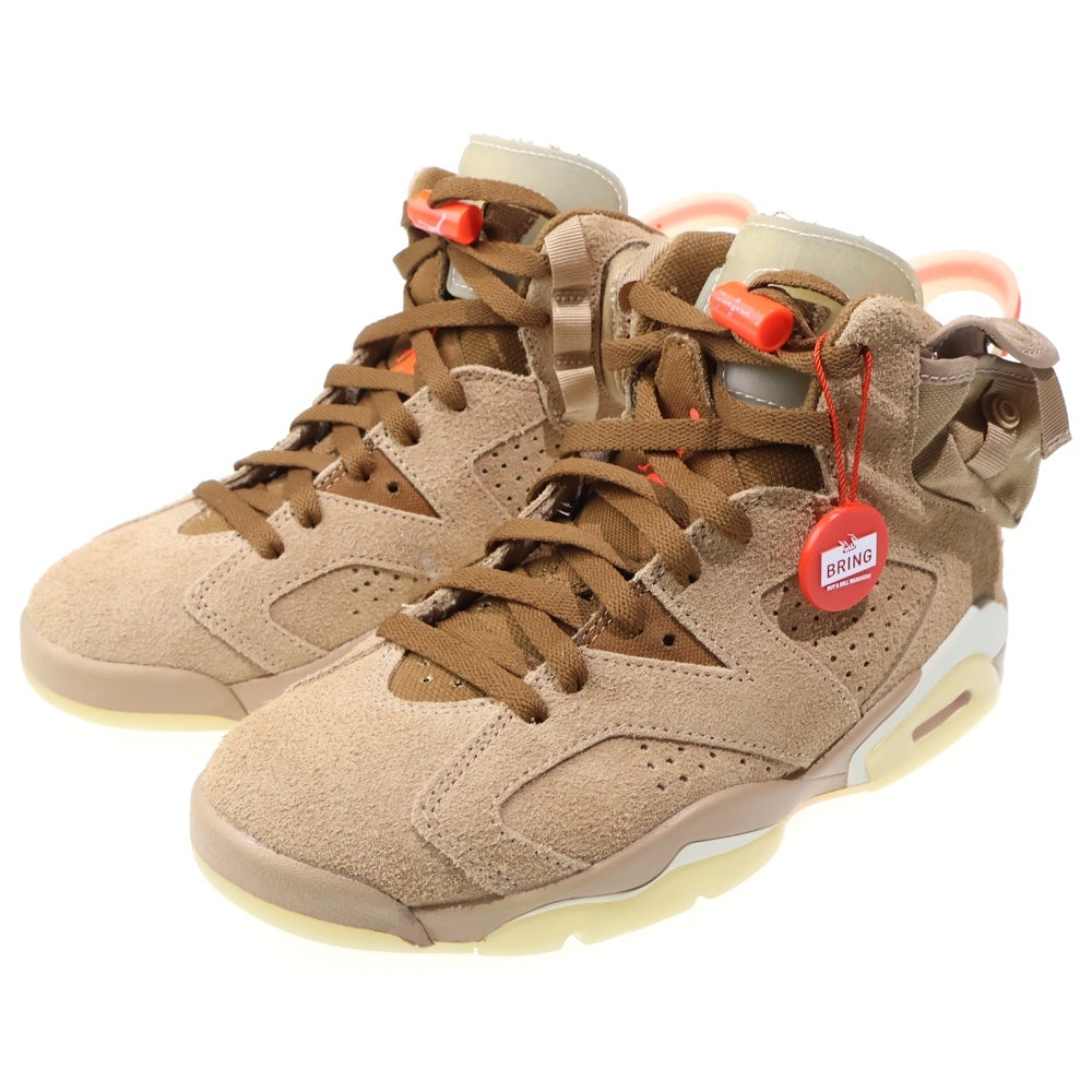 NIKE(ナイキ) ×TRAVIS SCOTT AIR JORDAN 6 RETRO SP BRITISH KAHKI トラヴィススコット エアジョーダン6 ブリティッシュ カーキ ハイカットスニーカー US6/24.0cm DH0690-200 レディース