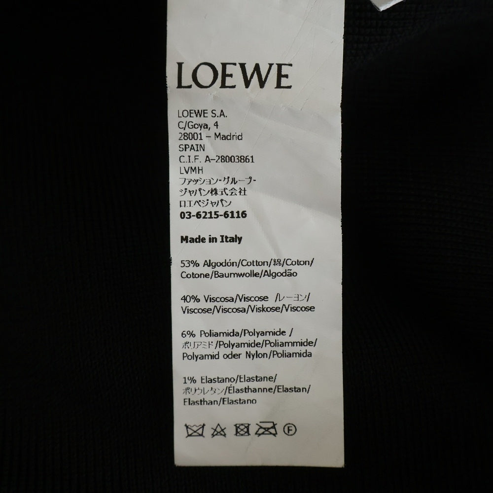 LOEWE(ロエベ) 24AW ANAGRAM POCKET SWEATER アナグラムロゴ クルーネック コットン ニット セーター ブラック H526Y14KDK