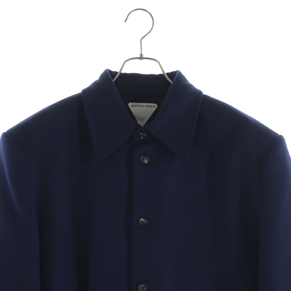 BOTTEGA VENETA(ボッテガヴェネタ) ウール フランネル ブルゾン シャツジャケット ネイビー 716972 V2CA0