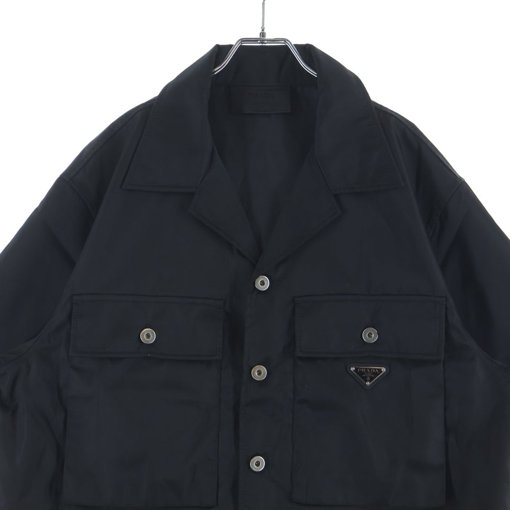 PRADA(プラダ) 23SS Re-Nylon トライアングルロゴ ナイロン 半袖シャツ ブラック SC637