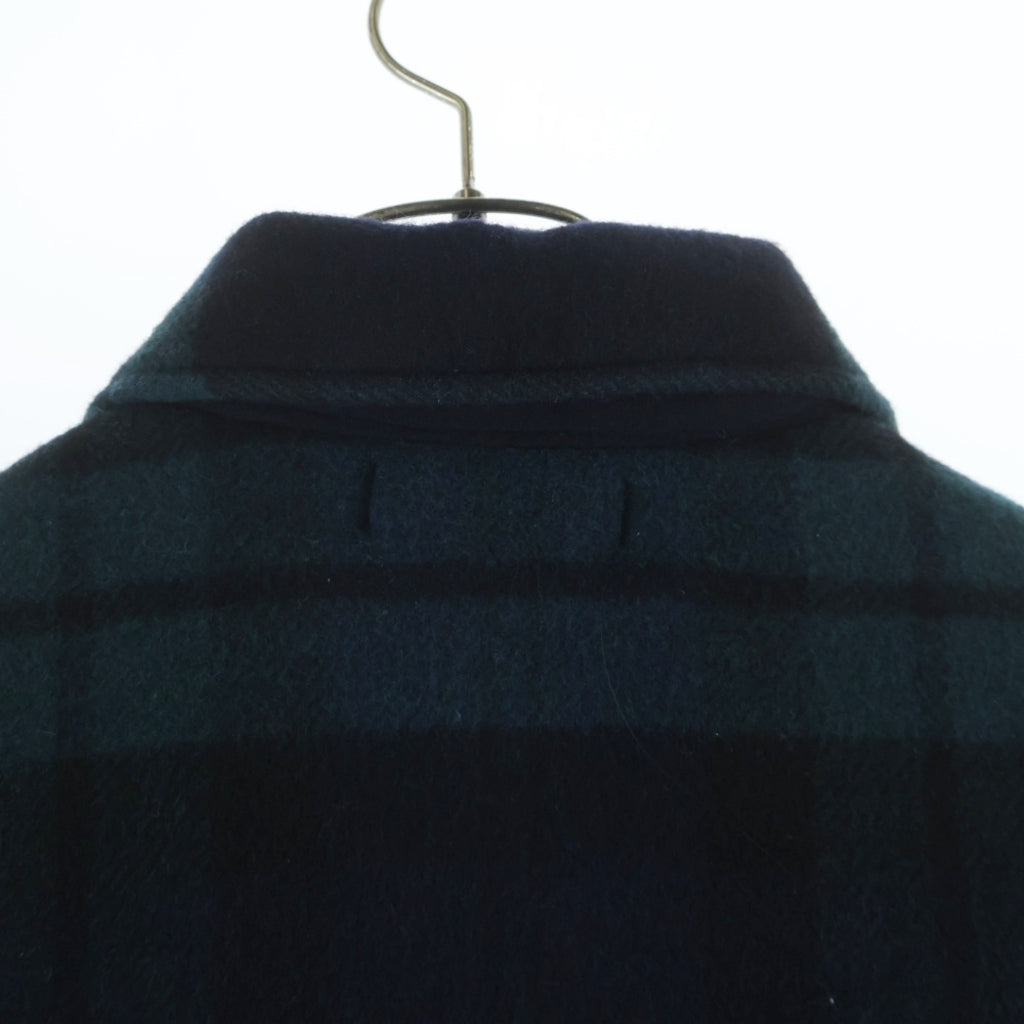 WTAPS(ダブルタップス) 25AW WRECKER JACKET WOPL MELTON TEXTILE 252TQDT-JKM03 チェック柄 ウール ジップアップジャケット ブルゾン ネイビー