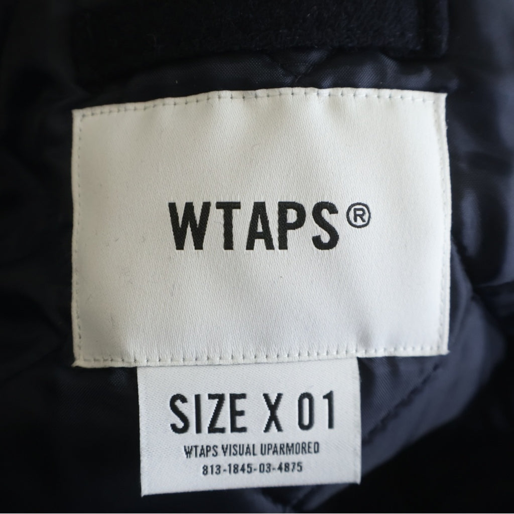 WTAPS(ダブルタップス) 25AW WRECKER JACKET WOPL MELTON TEXTILE 252TQDT-JKM03 チェック柄 ウール ジップアップジャケット ブルゾン ネイビー