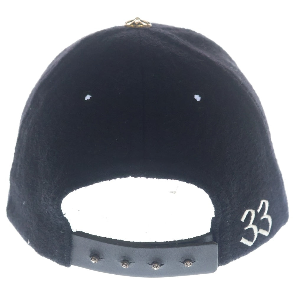 CHROME HEARTS(クロムハーツ) CH PATCH WOOL TRUCKER CAP レザーパッチ ウール トラッカーキャップ 帽子 ブラック/シルバー