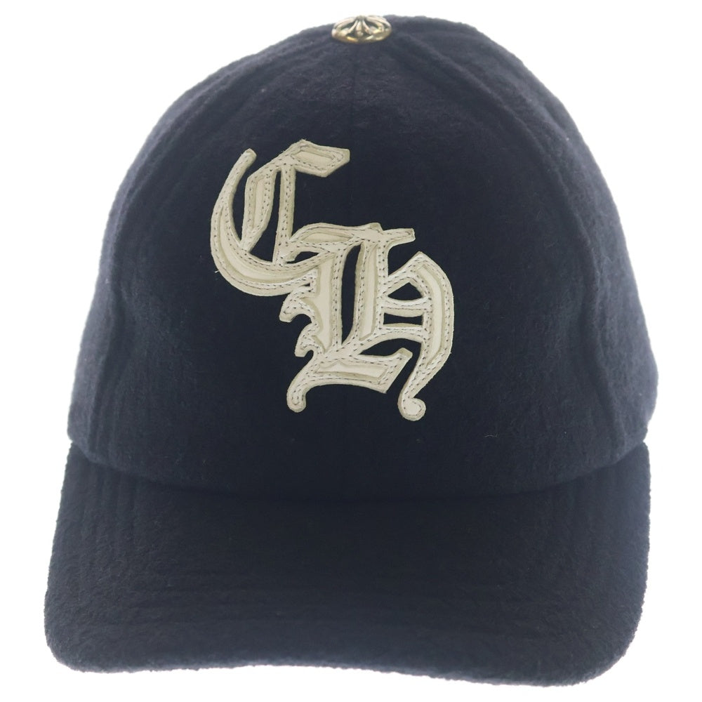 CHROME HEARTS(クロムハーツ) CH PATCH WOOL TRUCKER CAP レザーパッチ ウール トラッカーキャップ 帽子 ブラック/シルバー