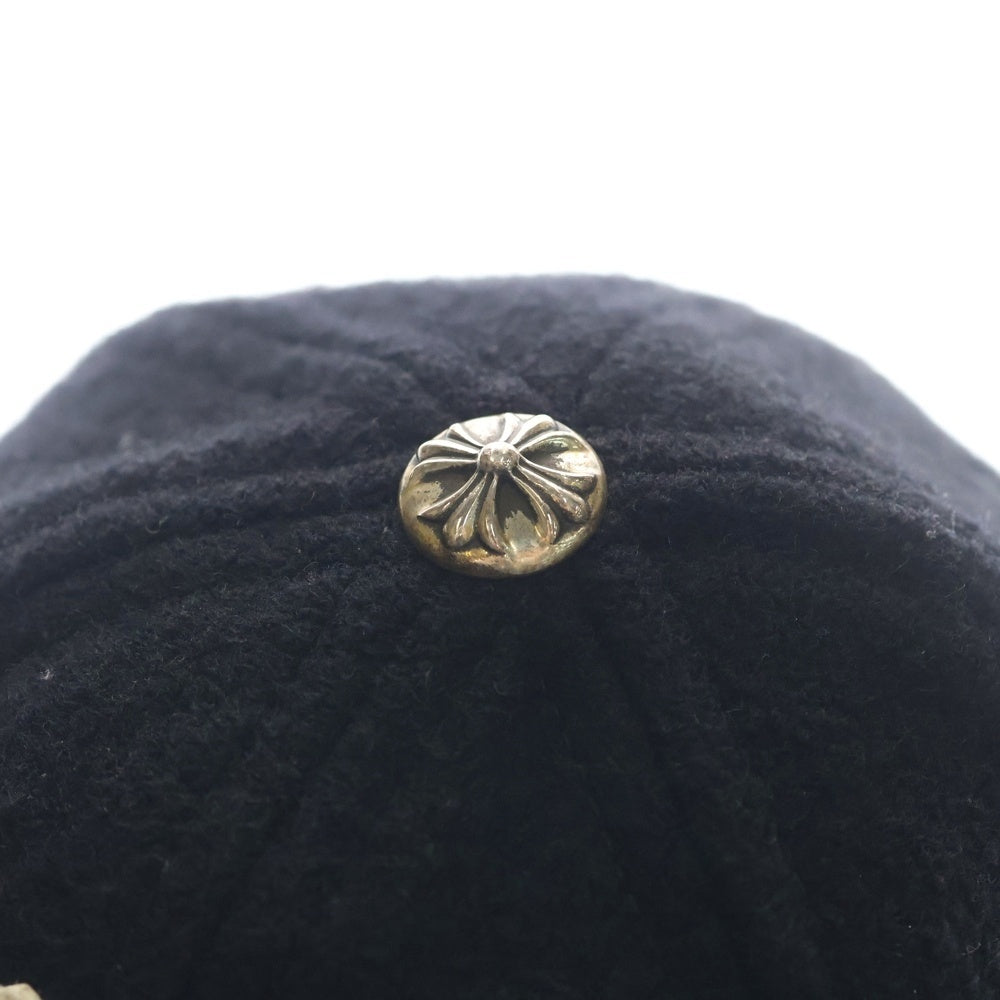 CHROME HEARTS(クロムハーツ) CH PATCH WOOL TRUCKER CAP レザーパッチ ウール トラッカーキャップ 帽子 ブラック/シルバー