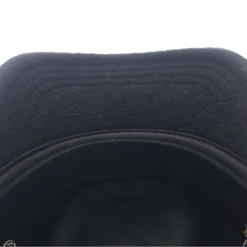CHROME HEARTS(クロムハーツ) CH PATCH WOOL TRUCKER CAP レザーパッチ ウール トラッカーキャップ 帽子 ブラック/シルバー