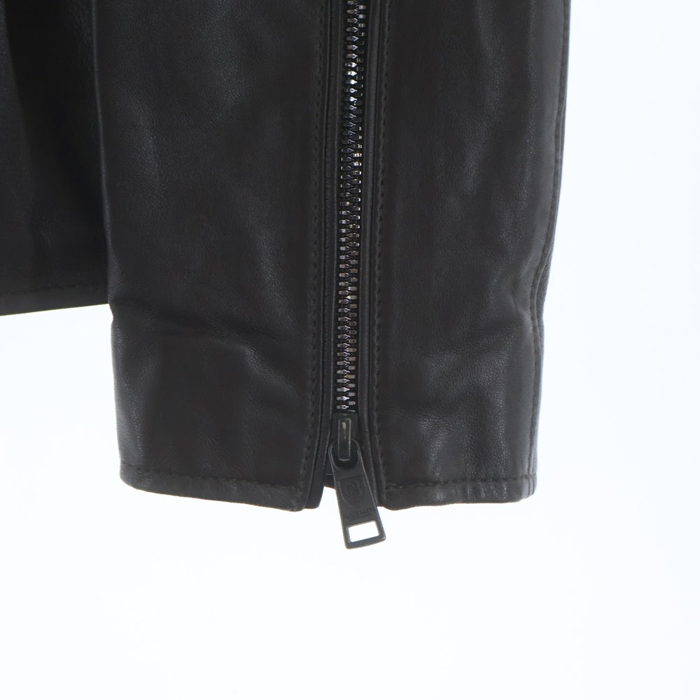 BLACK LABEL CRESTBRIDGE(ブラックレーベルクレストブリッジ) カウレザー ジップアップ シングル ライダースジャケット ブラック 51F01-401-54