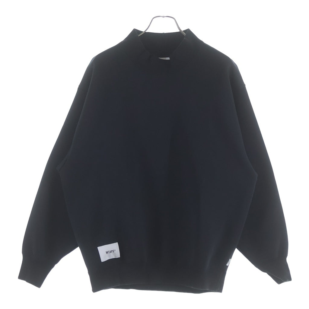 WTAPS(ダブルタップス) 23AW MOCK NECK/SWEATER/POLY.FORTLESS モックネック スウェット トレーナー ブラック 232ATDT-CSM23