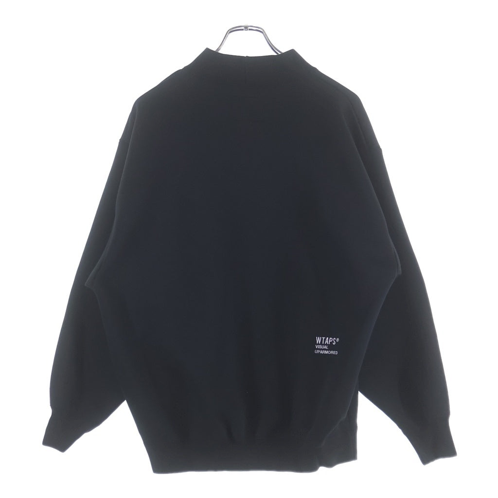 WTAPS(ダブルタップス) 23AW MOCK NECK/SWEATER/POLY.FORTLESS モックネック スウェット トレーナー ブラック 232ATDT-CSM23