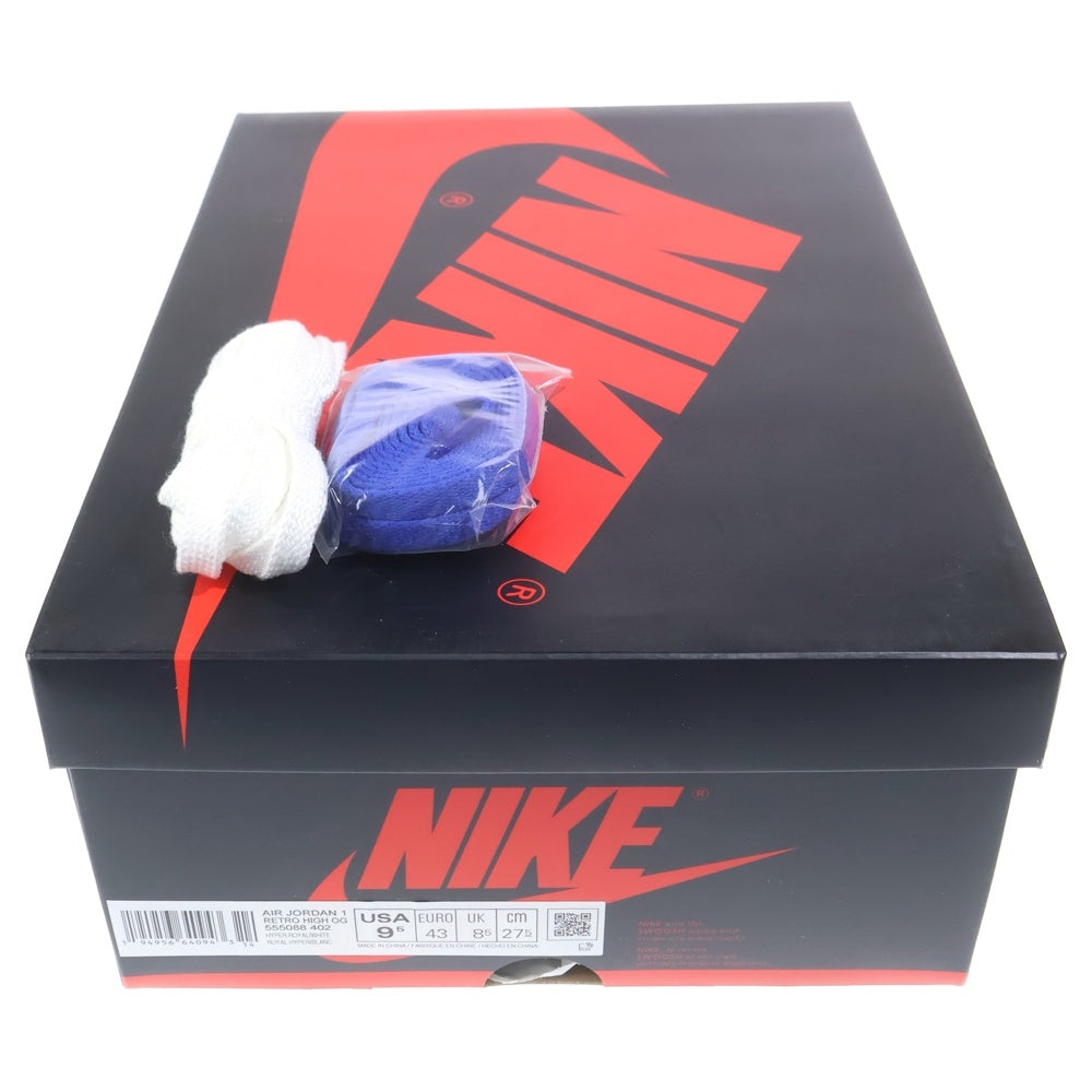 NIKE(ナイキ) AIR JORDAN 1 HIGH OG HYPER ROYAL 555088-402 エアジョーダン1 ハイパーロイヤル ハイカットスニーカー ホワイト/ブルー US9.5/27.5cm