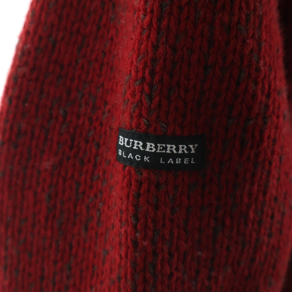 BURBERRY BLACK LABEL(バーバリー ブラックレーベル) フロント刺繍ロゴ ウールジップアップジャケット 裏地ファー レッド BMT37-323-162