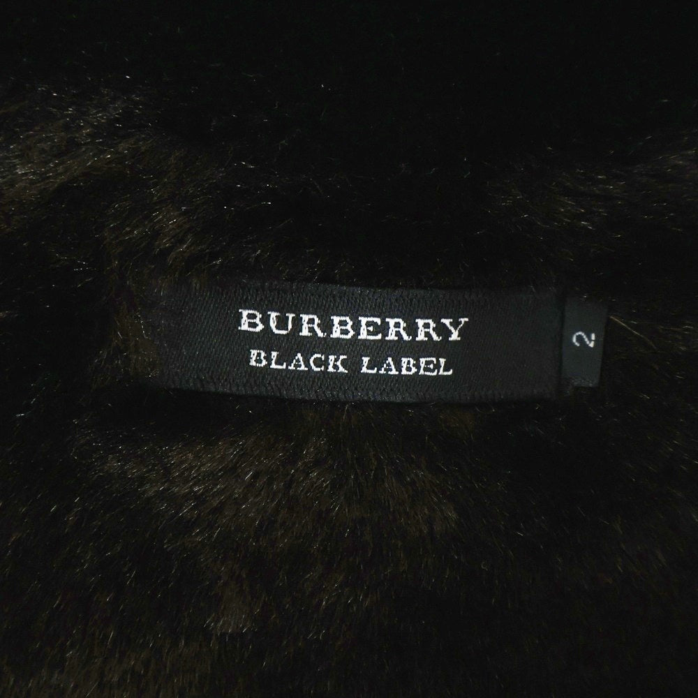 BURBERRY BLACK LABEL(バーバリー ブラックレーベル) フロント刺繍ロゴ ウールジップアップジャケット 裏地ファー レッド BMT37-323-162