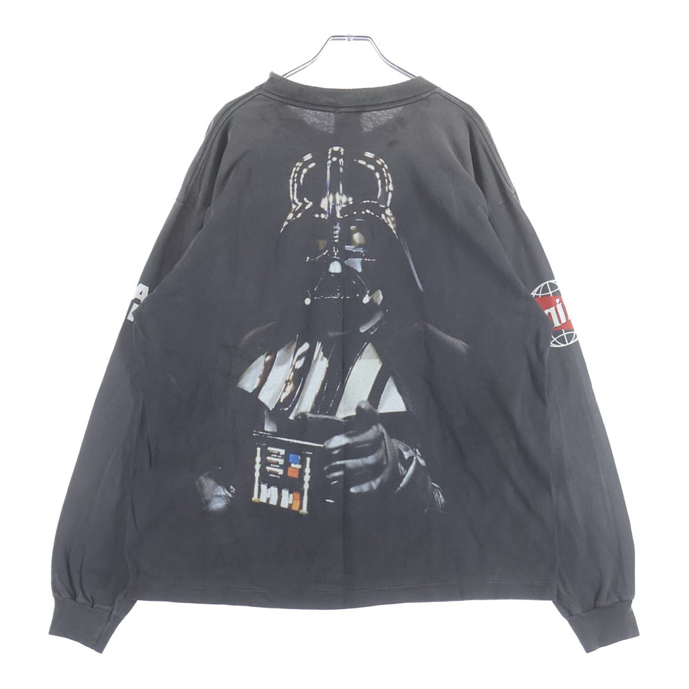 SAINT MICHAEL(セントマイケル) 25SS ×STAR WARS DARTHVADER SW_LS TEE スターウォーズ ダースベイダー プリント 長袖Tシャツ グレー SM-HR8-0000-C64