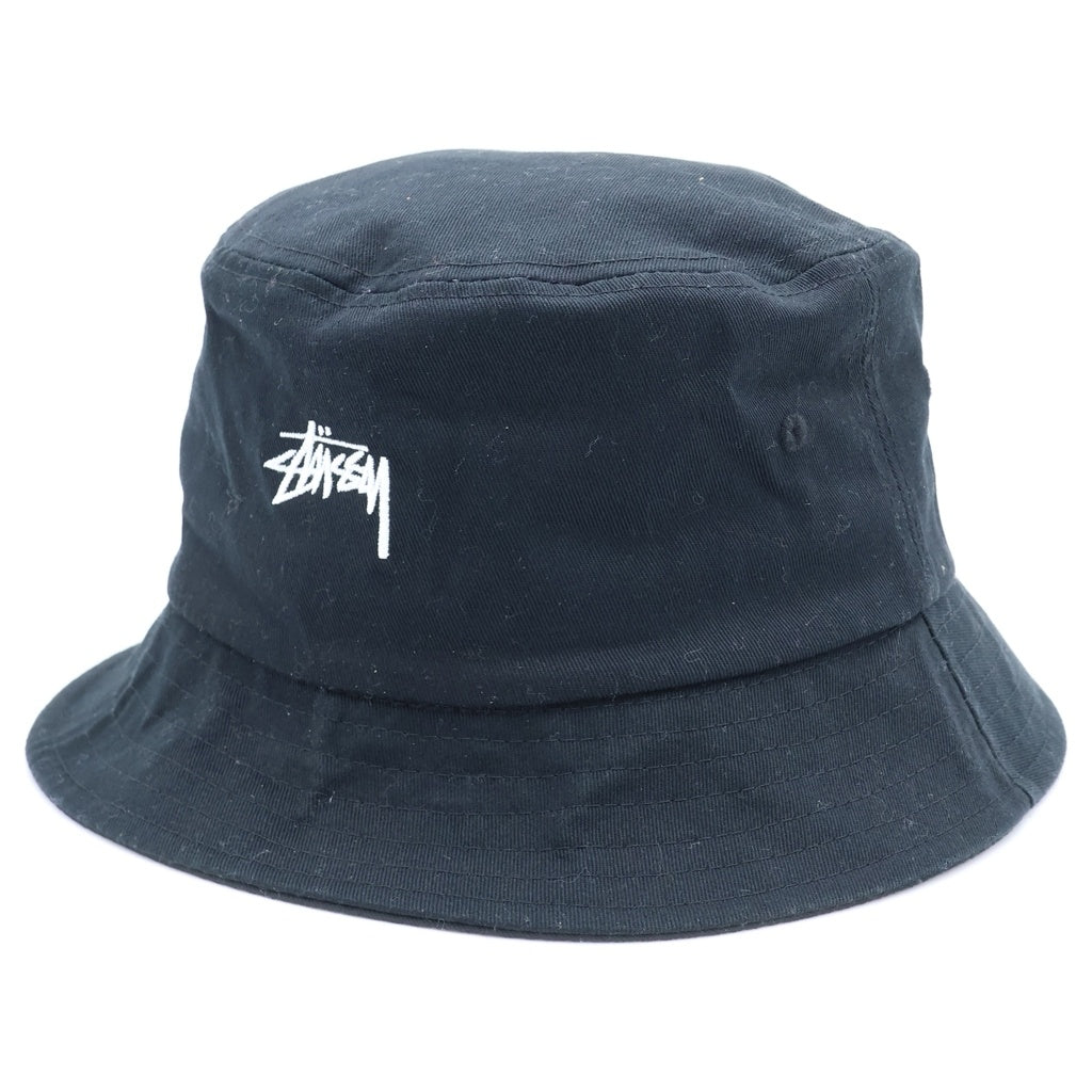 STUSSY(ステューシー) Logo Crusher Hat ロゴ クラッシャーハット バケットハット 帽子 ブラック
