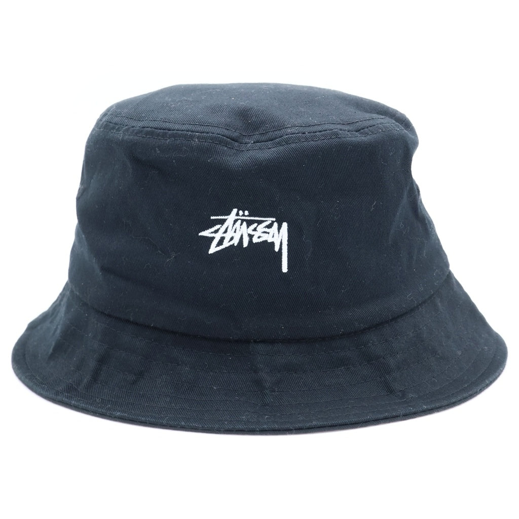 STUSSY(ステューシー) Logo Crusher Hat ロゴ クラッシャーハット バケットハット 帽子 ブラック