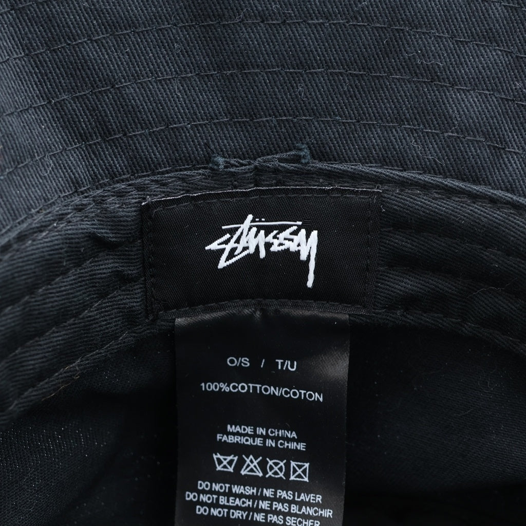 STUSSY(ステューシー) Logo Crusher Hat ロゴ クラッシャーハット バケットハット 帽子 ブラック