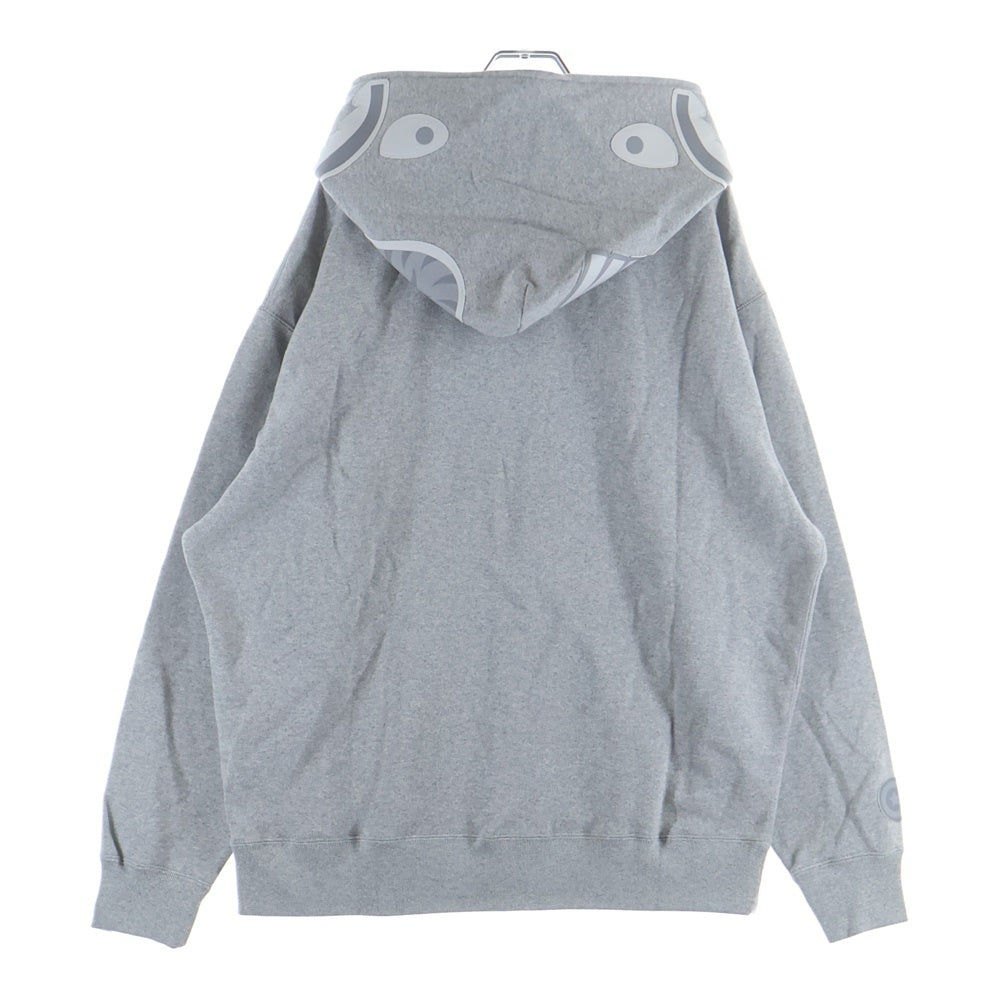 A BATHING APE(アベイシングエイプ) Shark Zip Parka シャーク フルジップ スウェットパーカー グレー 001ZPK801305M