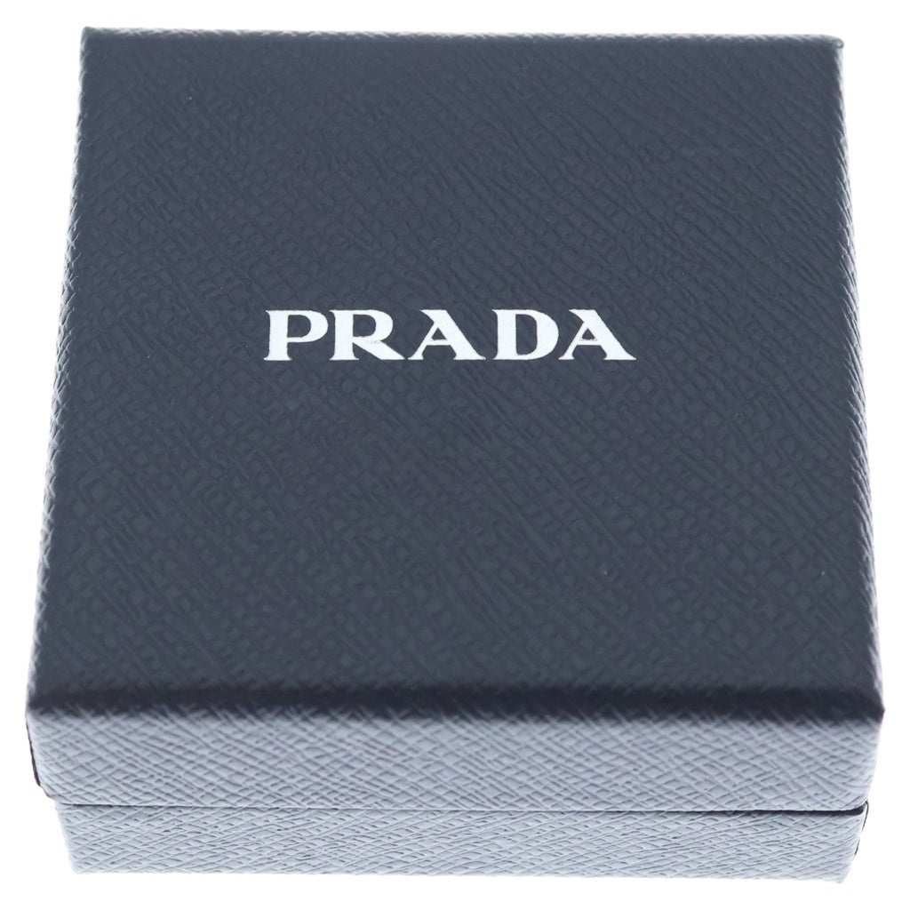 PRADA(プラダ) トライアングルロゴ キーリング ブラック/シルバー 1PS057